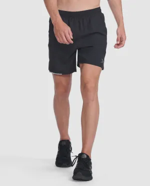 2XU Mens Aero 7 Inch Shorts 2.0 - Black/Silver