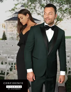 3 Pc. Tailored Fit Tuxedo Peak Lapel Flat Front | TUX-PK-Hunter