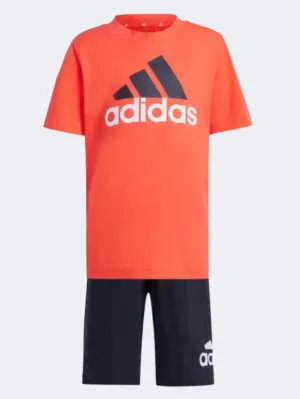 Adidas Essentials Logo Little Boys Sportswear Set Bright Red/Black