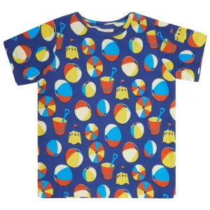 All over print t-shirt- beach days: Size 6-12M