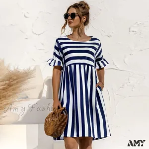 Amy Fashion - Elegant A Line Patchwork Beach Party Female Dress