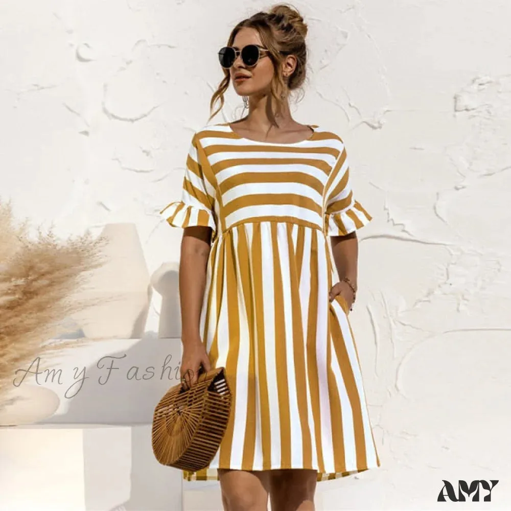 Amy Fashion - Elegant A Line Patchwork Beach Party Female Dress