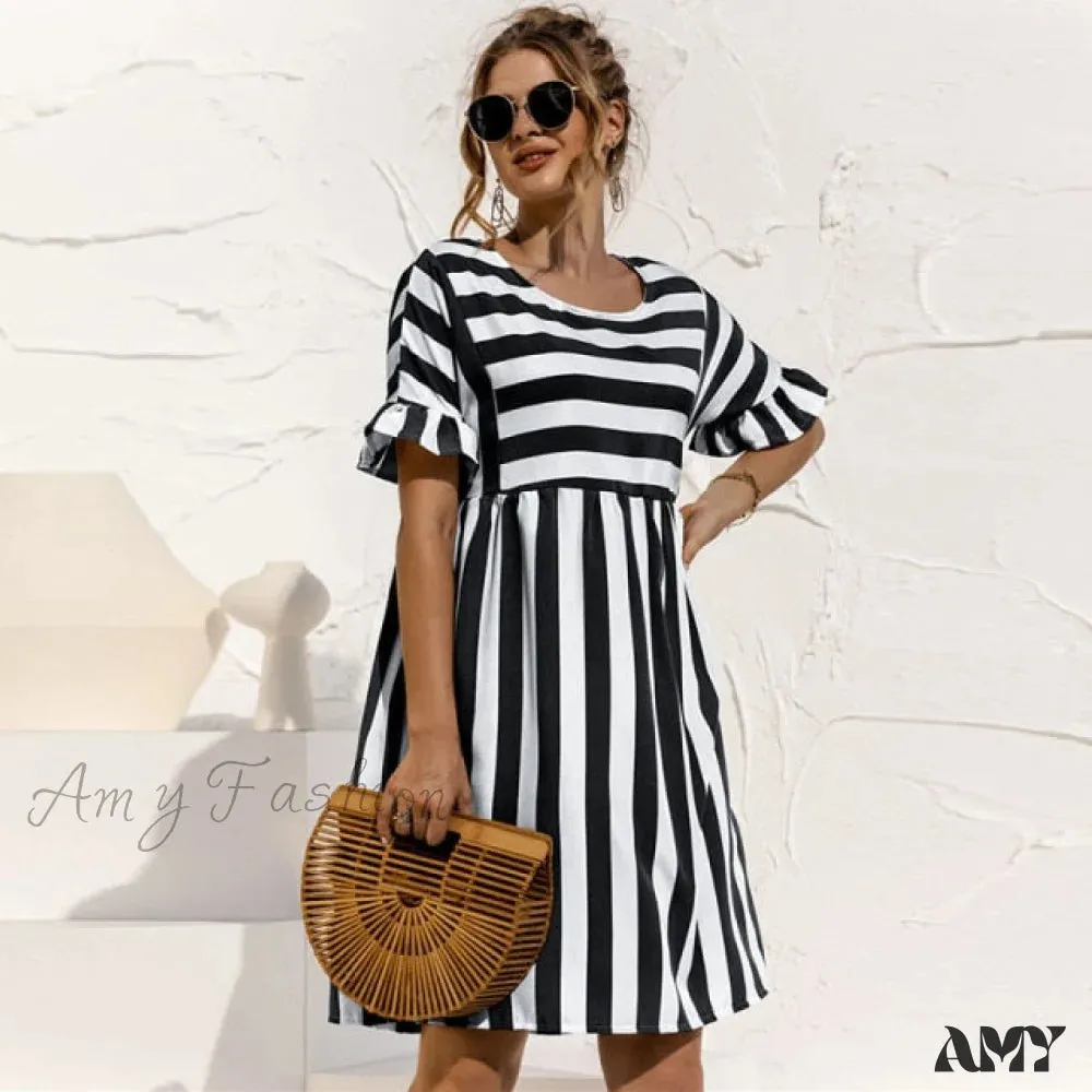 Amy Fashion - Elegant A Line Patchwork Beach Party Female Dress