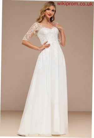 Annabel Wedding Dresses A-Line Dress Chiffon Floor-Length Wedding V-neck Lace