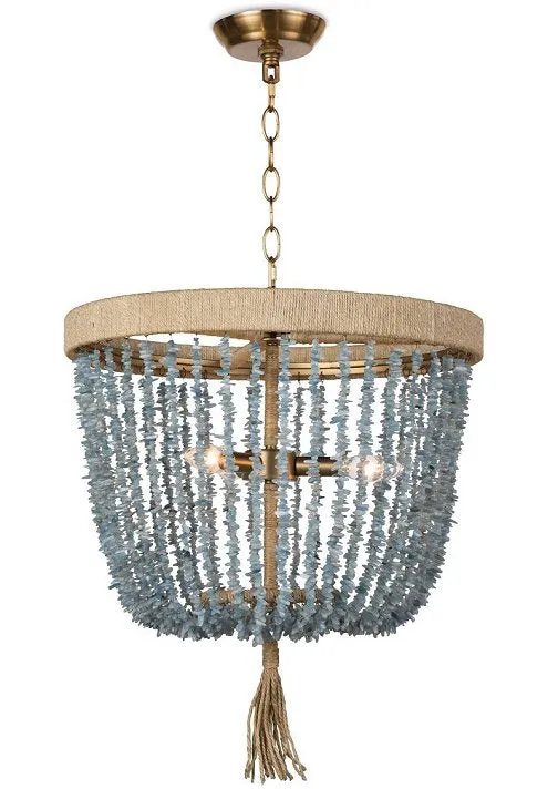 Beach Glass Strands Chandelier