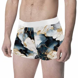 Black Ink Floral Men's All Over Print Boxer Briefs (Made In AUS)