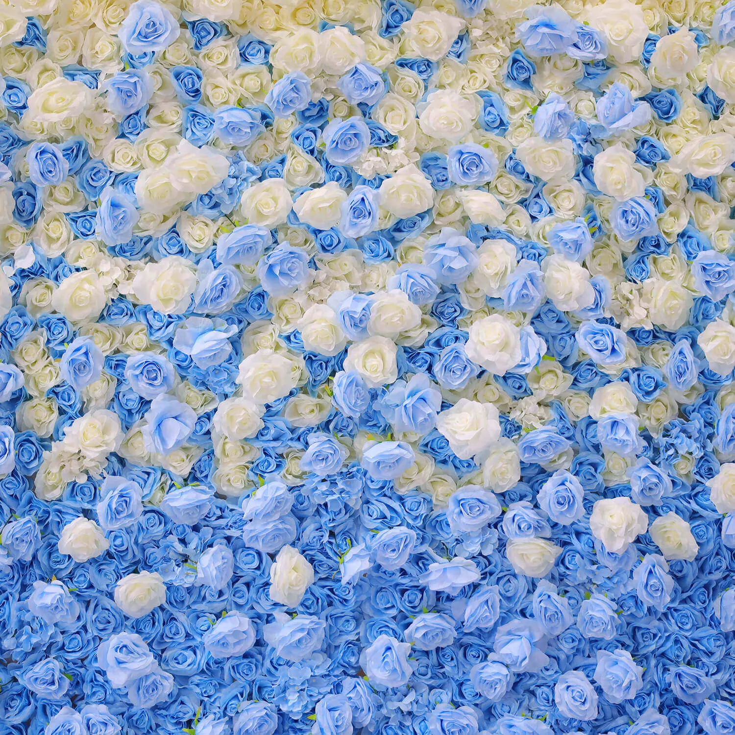 Blue and White Gradient Flower Wall Backdrop for Birthday&Baby Shower Party Decoration