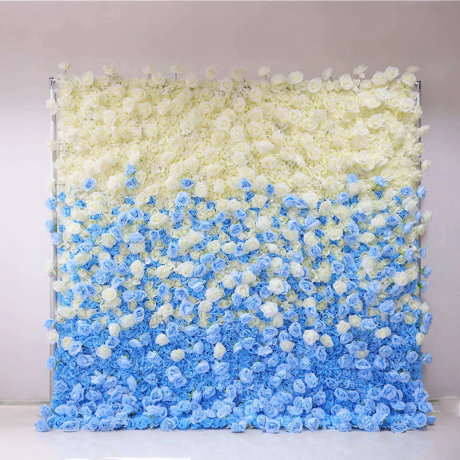 Blue and White Gradient Flower Wall Backdrop for Birthday&Baby Shower Party Decoration