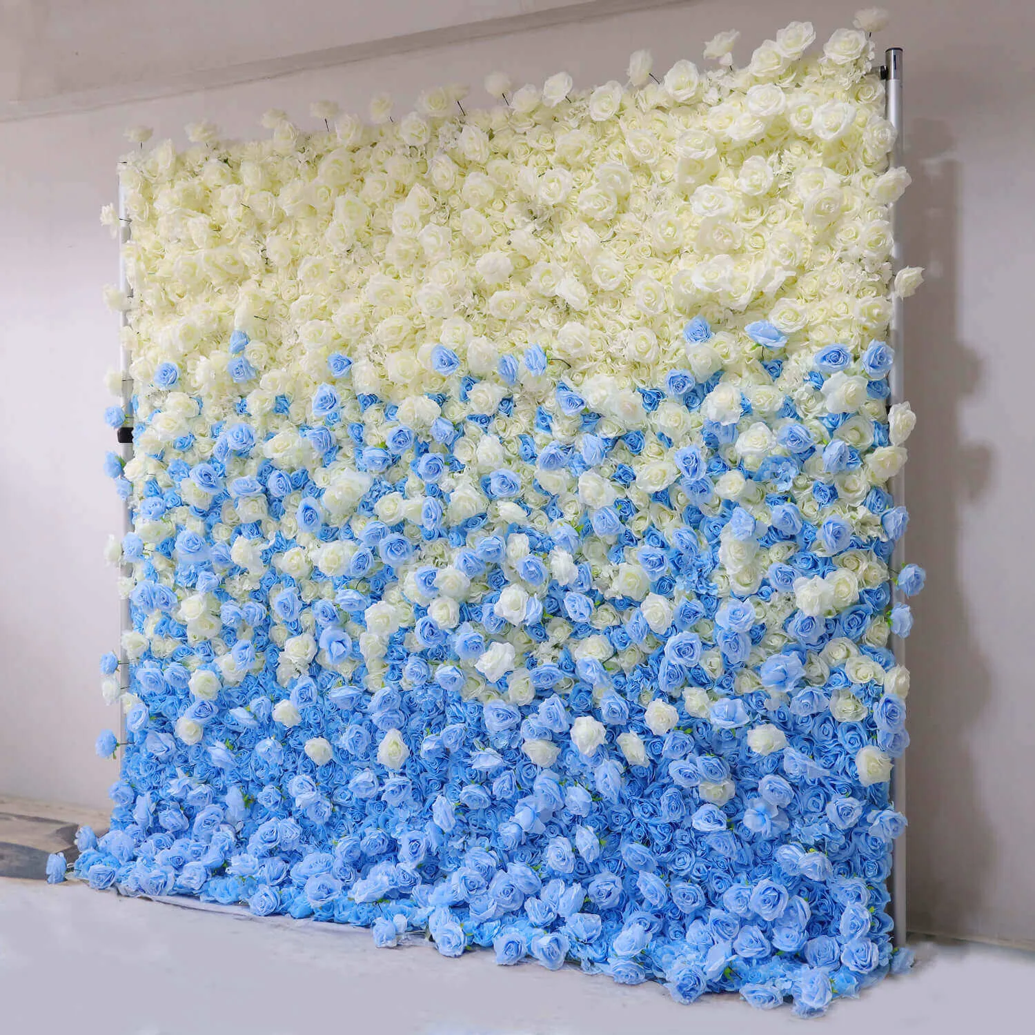 Blue and White Gradient Flower Wall Backdrop for Birthday&Baby Shower Party Decoration