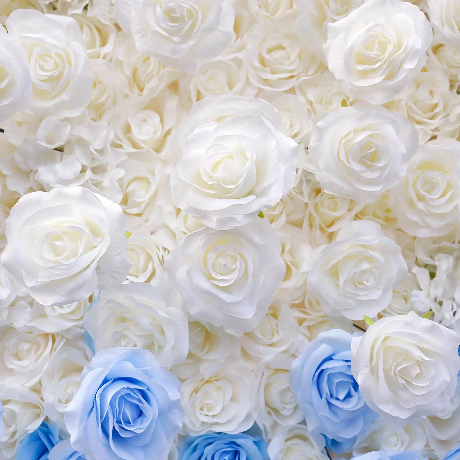 Blue and White Gradient Flower Wall Backdrop for Birthday&Baby Shower Party Decoration