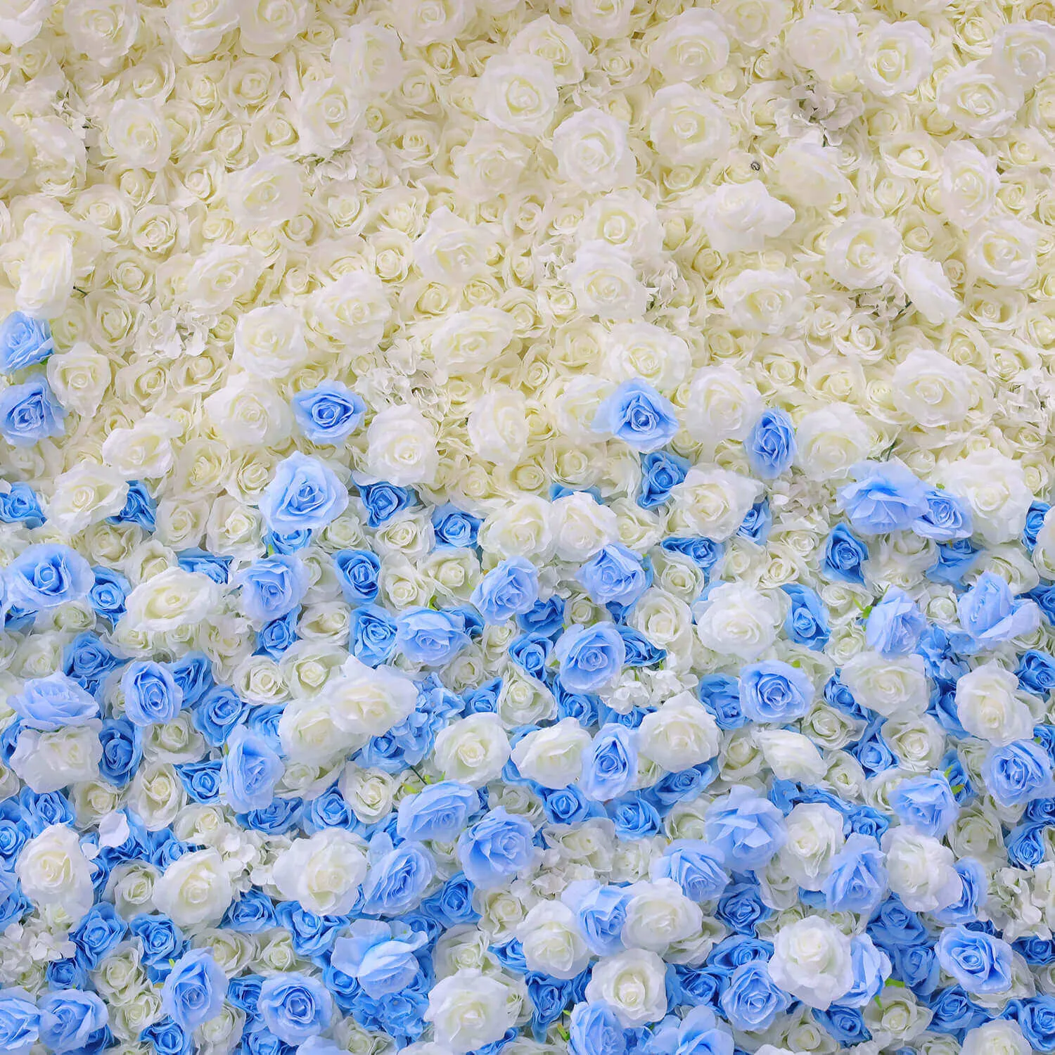 Blue and White Gradient Flower Wall Backdrop for Birthday&Baby Shower Party Decoration