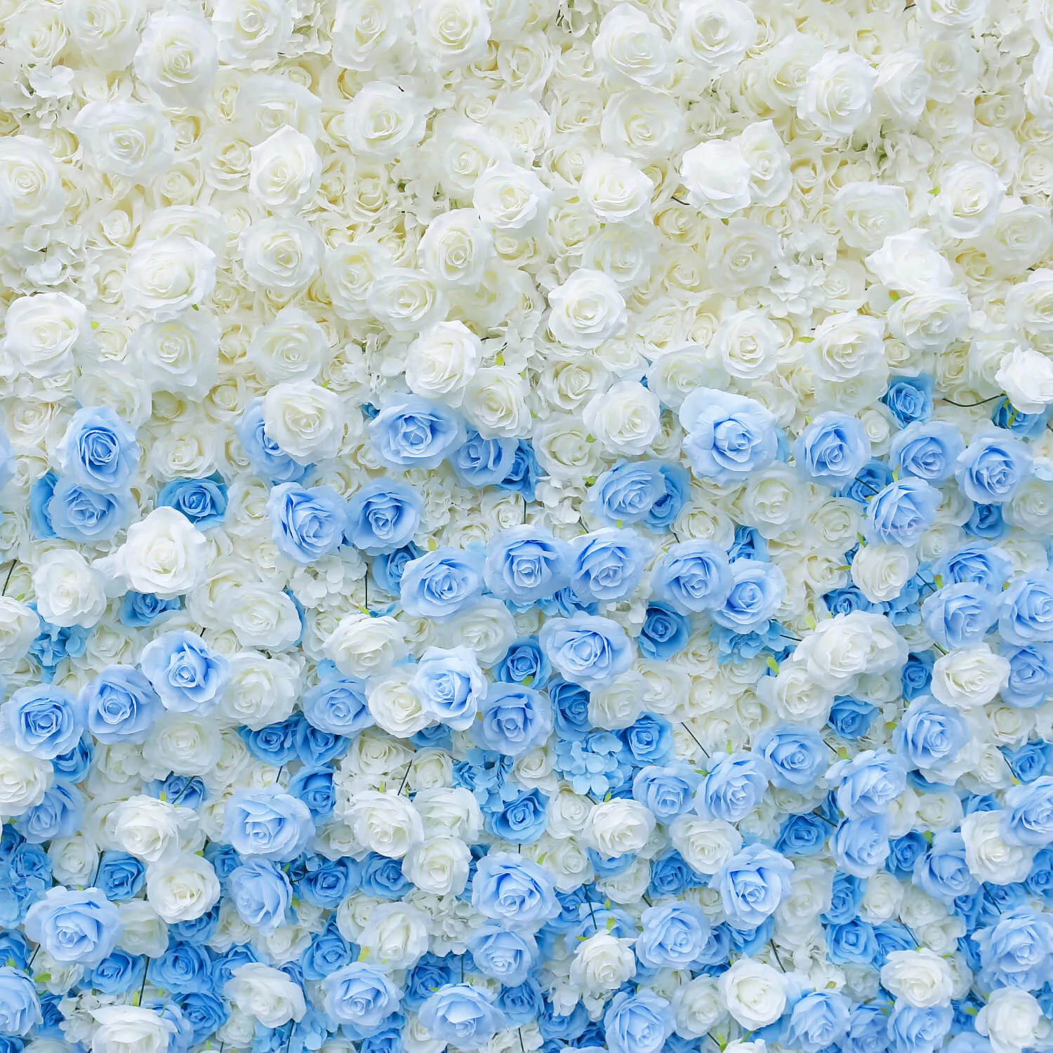 Blue and White Gradient Flower Wall Backdrop for Birthday&Baby Shower Party Decoration