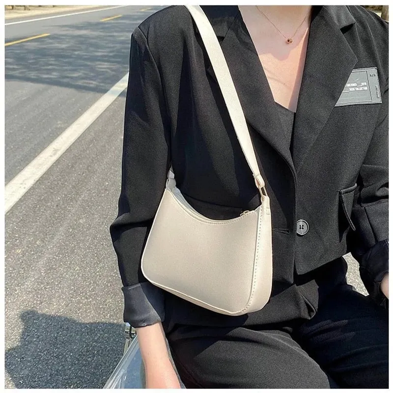 Casual Underarm Leather Bag - Stylish Women's Shoulder Bag