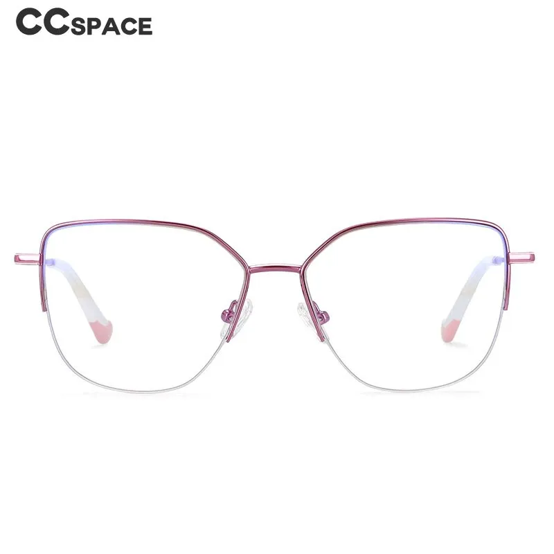 CCspace Unisex Semi Rim Square Alloy Frame Eyeglasses 54468