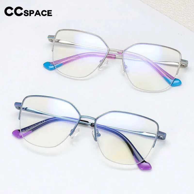 CCspace Unisex Semi Rim Square Alloy Frame Eyeglasses 54468