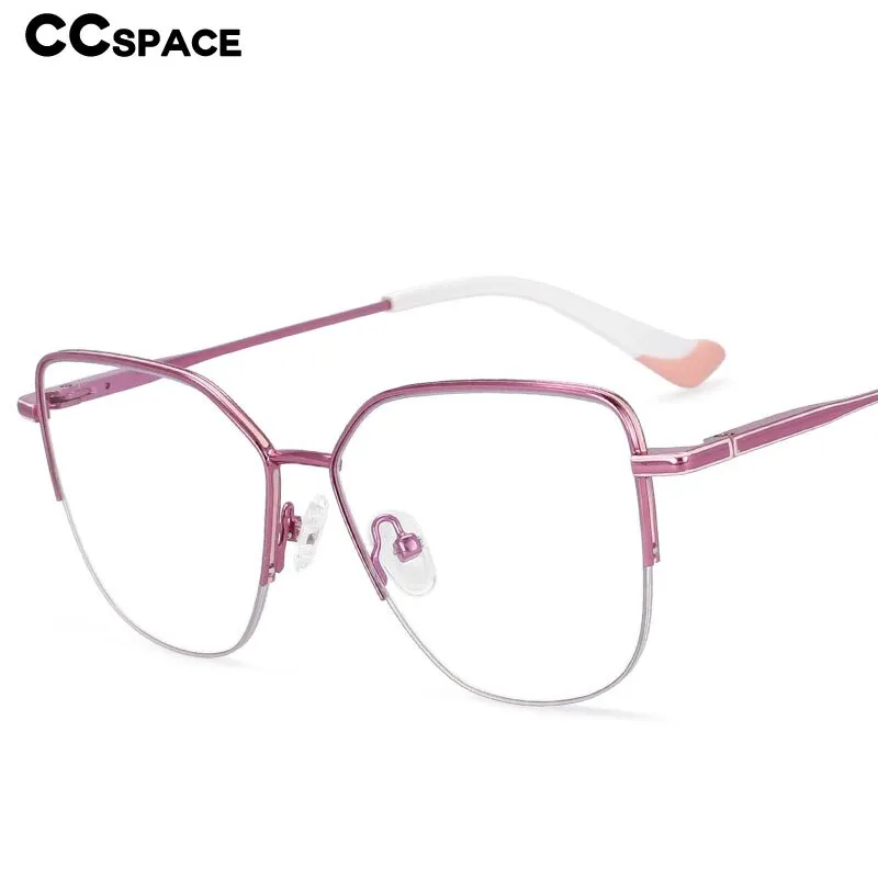 CCspace Unisex Semi Rim Square Alloy Frame Eyeglasses 54468