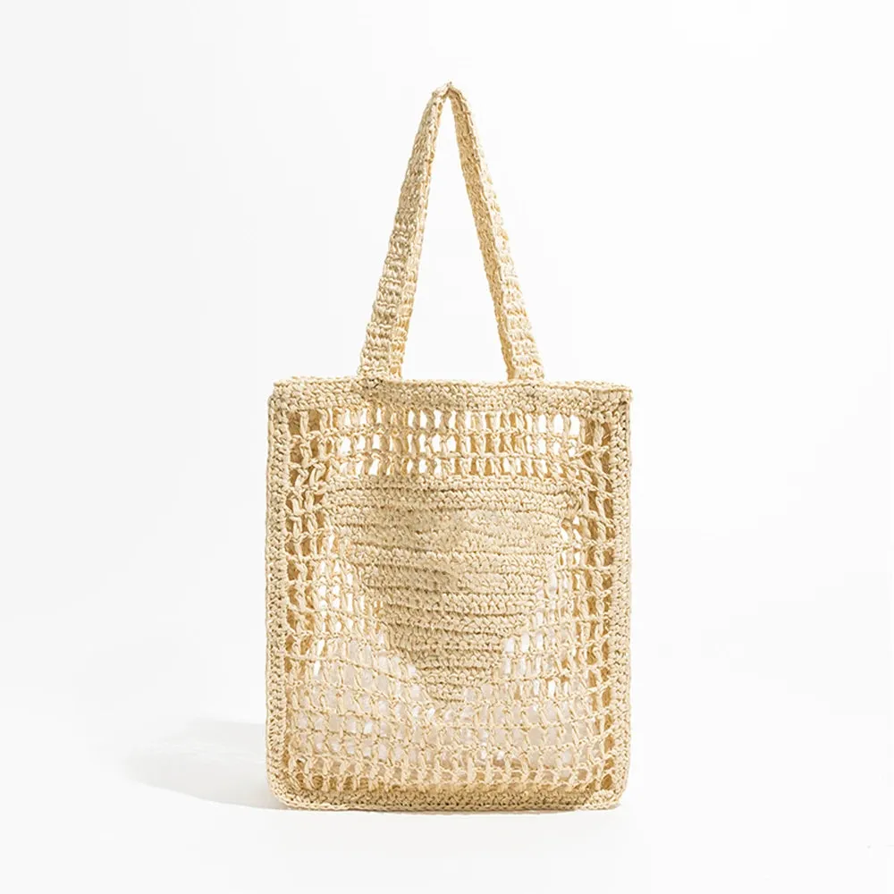 Crotchet Straw Shopping/Beach Bag