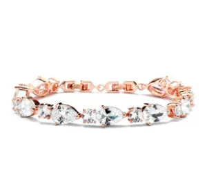 CZ Pears & Rounds Bridal Bracelet - Rose Gold