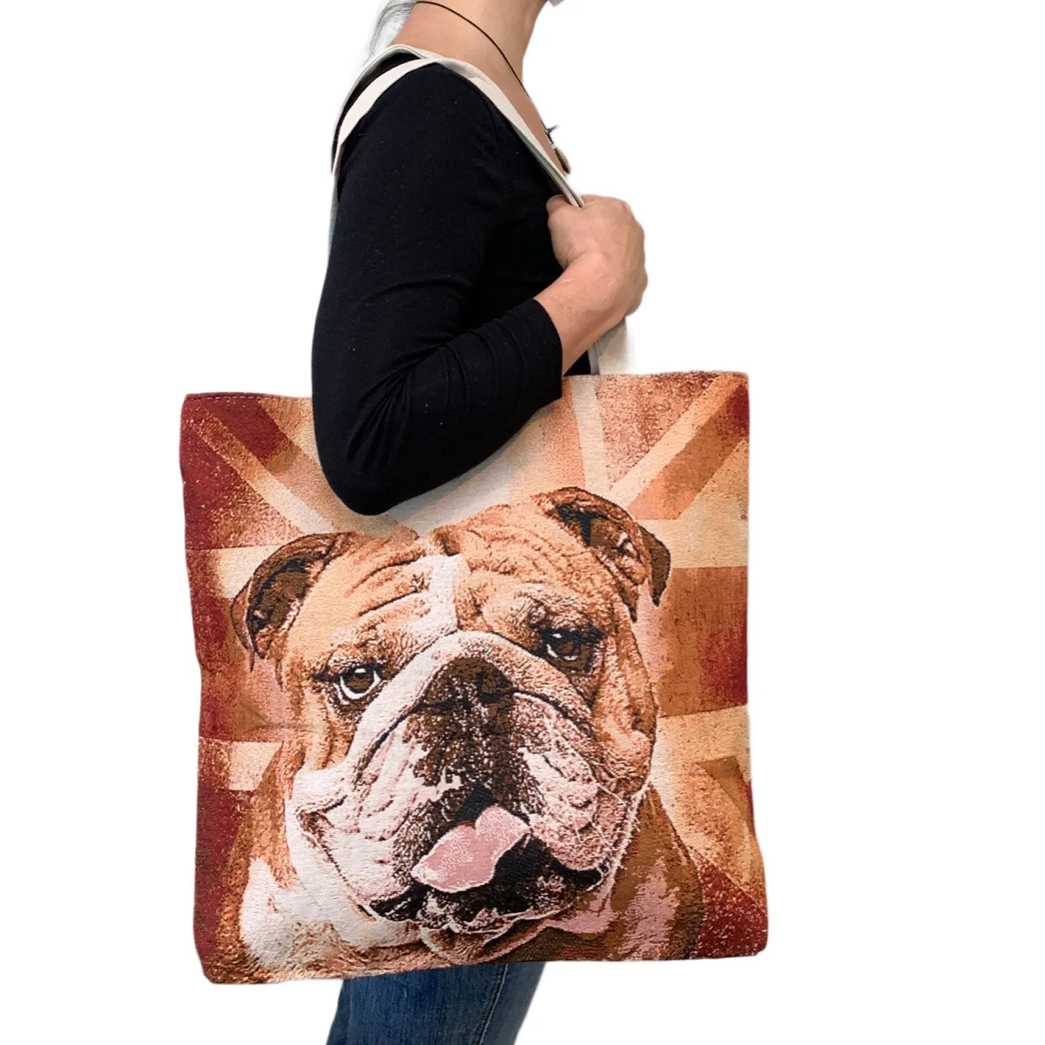 Empire Cove Dog Print Cotton Canvas Tote Bags Reusable Beach Shopping