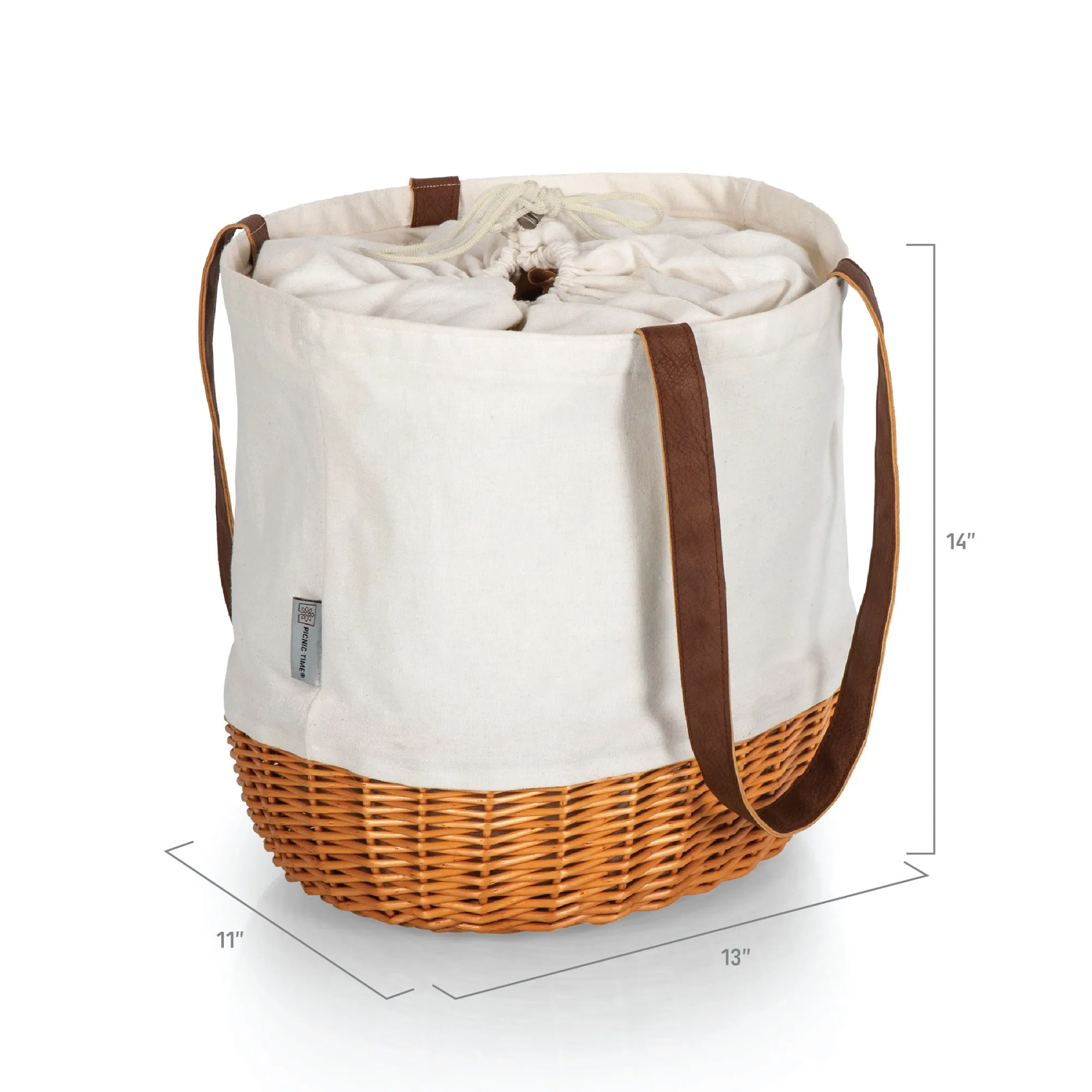 Friends - Coronado Canvas and Willow Basket Tote