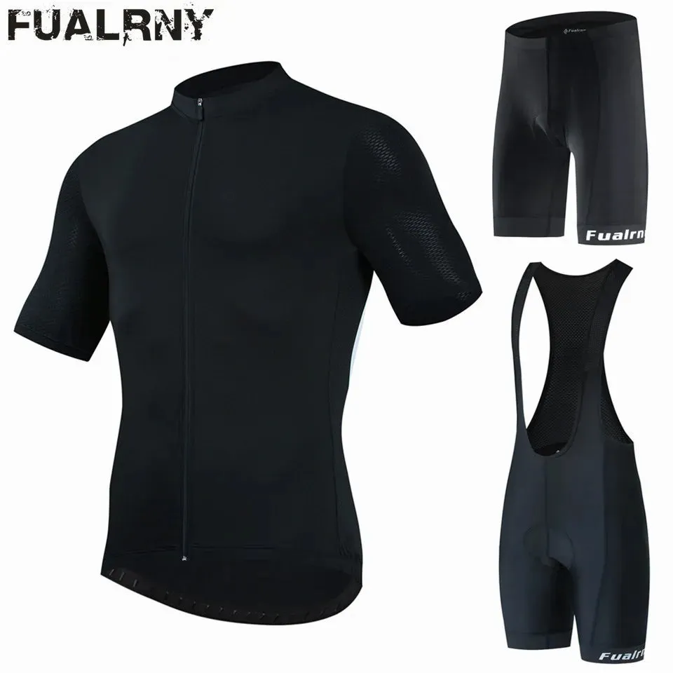 FUALRNY Cycling Jersey Set Men Summer Outdoor Sport Cycling Clothing Quick Dry Bike Clothes Breathable MTB Bicycle Cycling Suit