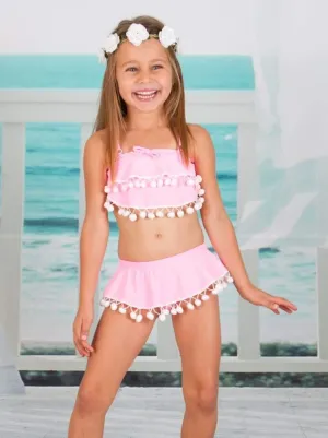 Girls Pom Pom Lovin' Two Piece Swimsuit