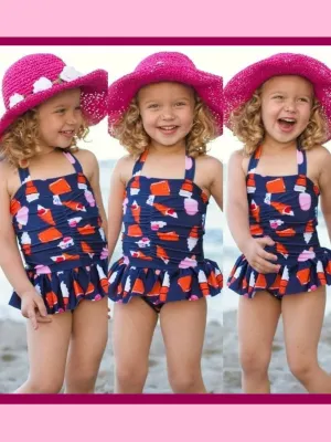 Girls We Love Icecream One Piece Swimsuit