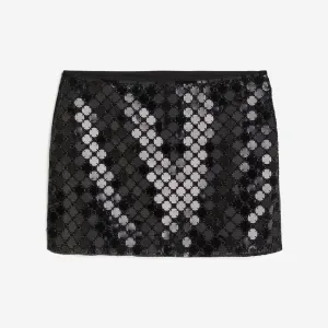 H&M Sequined Mini Skirt, black