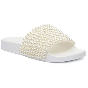 Jessica Simpson Womens Saycie Beaded Pool Slides