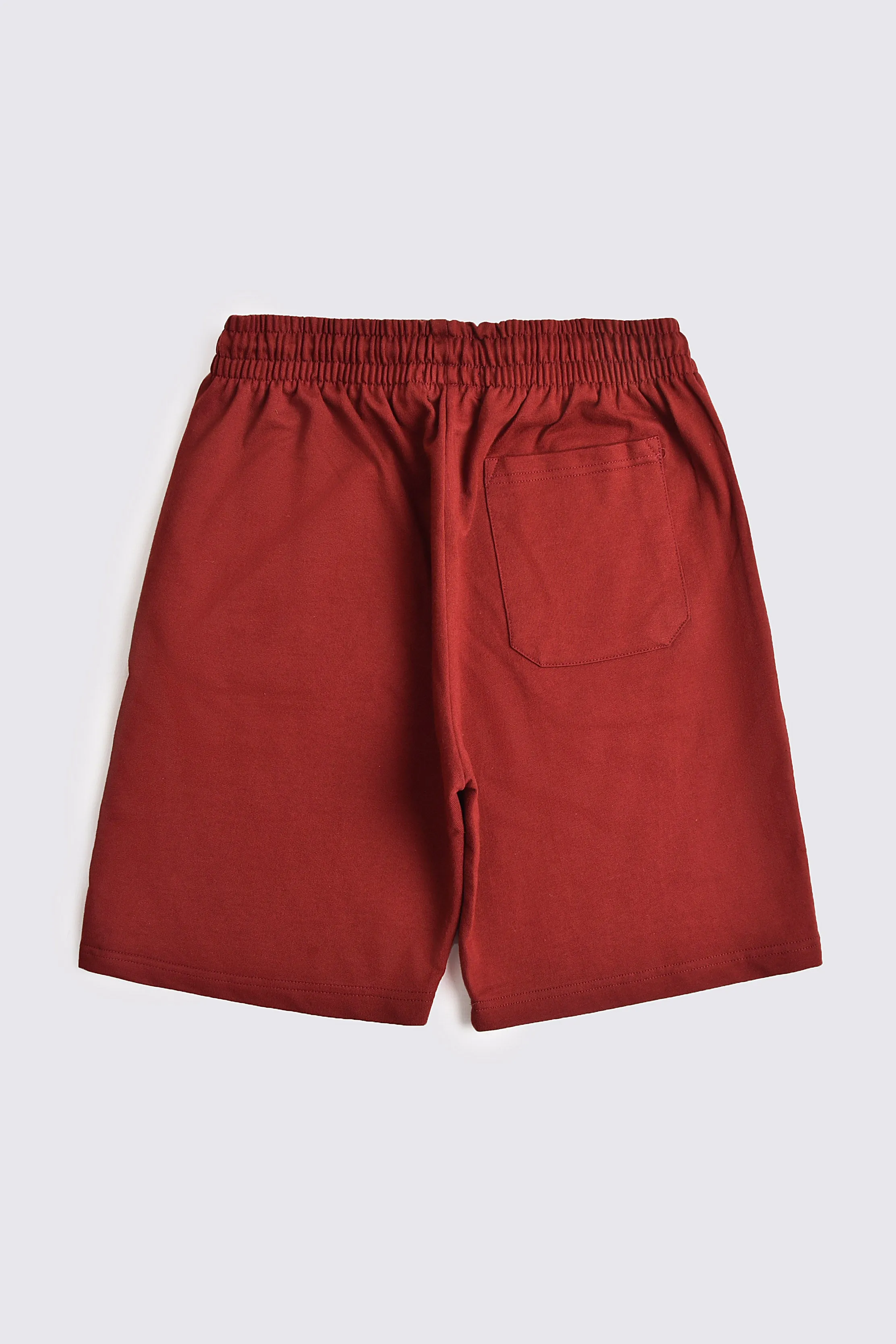 Maroon Cotton Terry Shorts