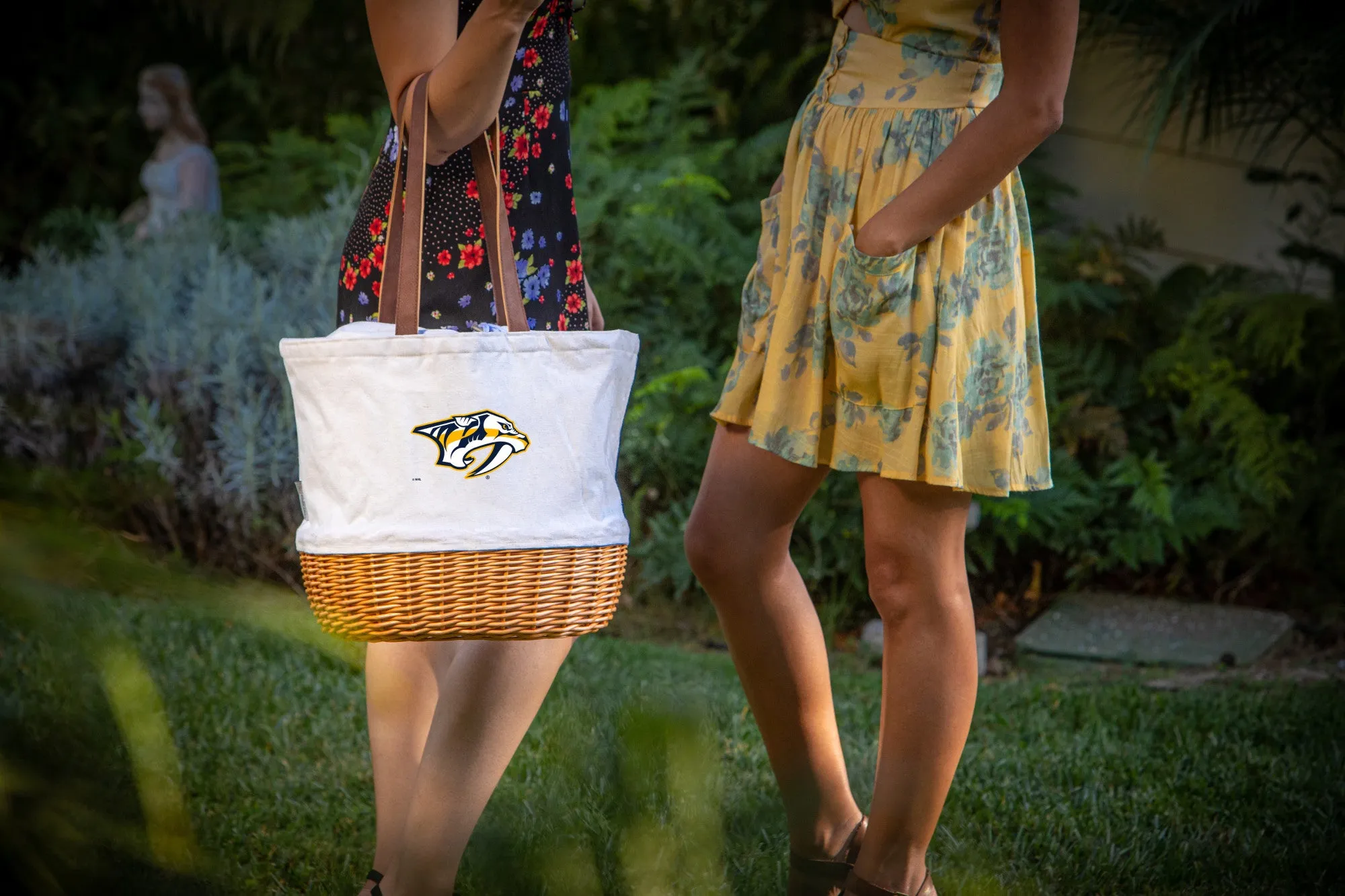 Nashville Predators - Coronado Canvas and Willow Basket Tote