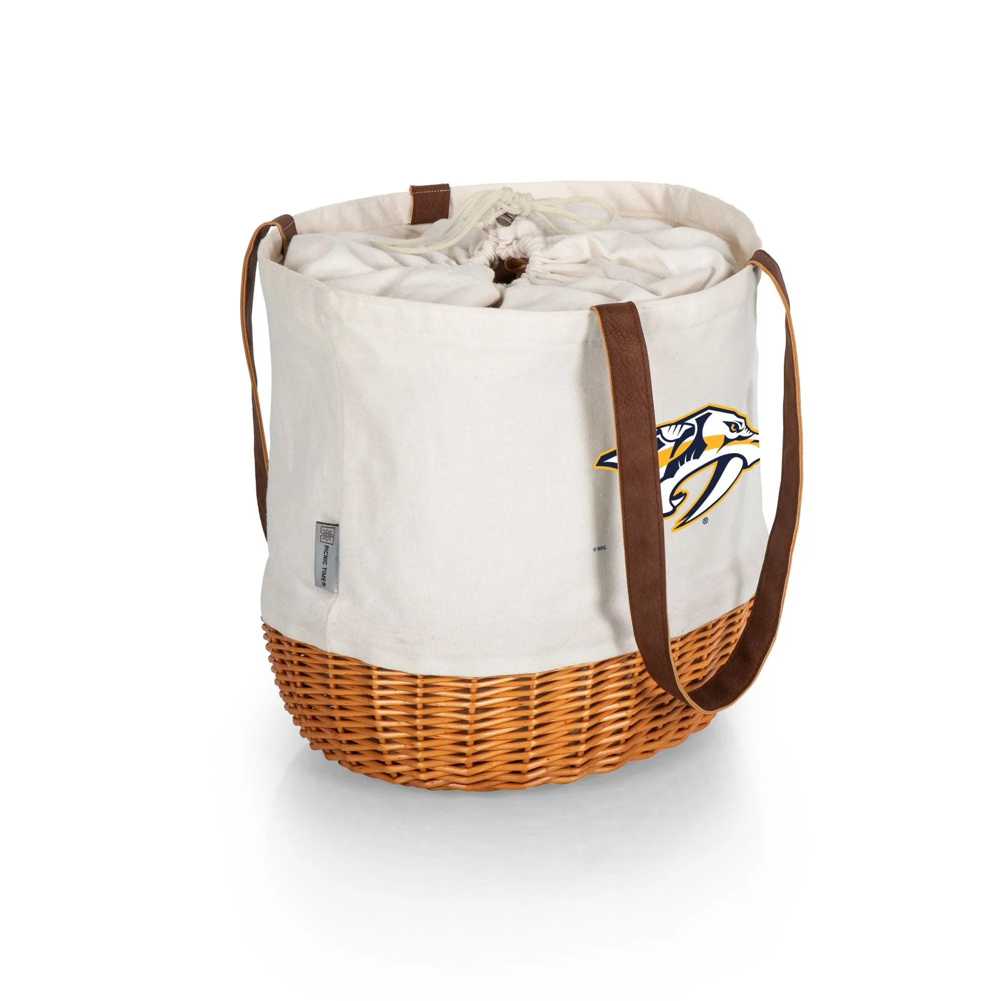 Nashville Predators - Coronado Canvas and Willow Basket Tote