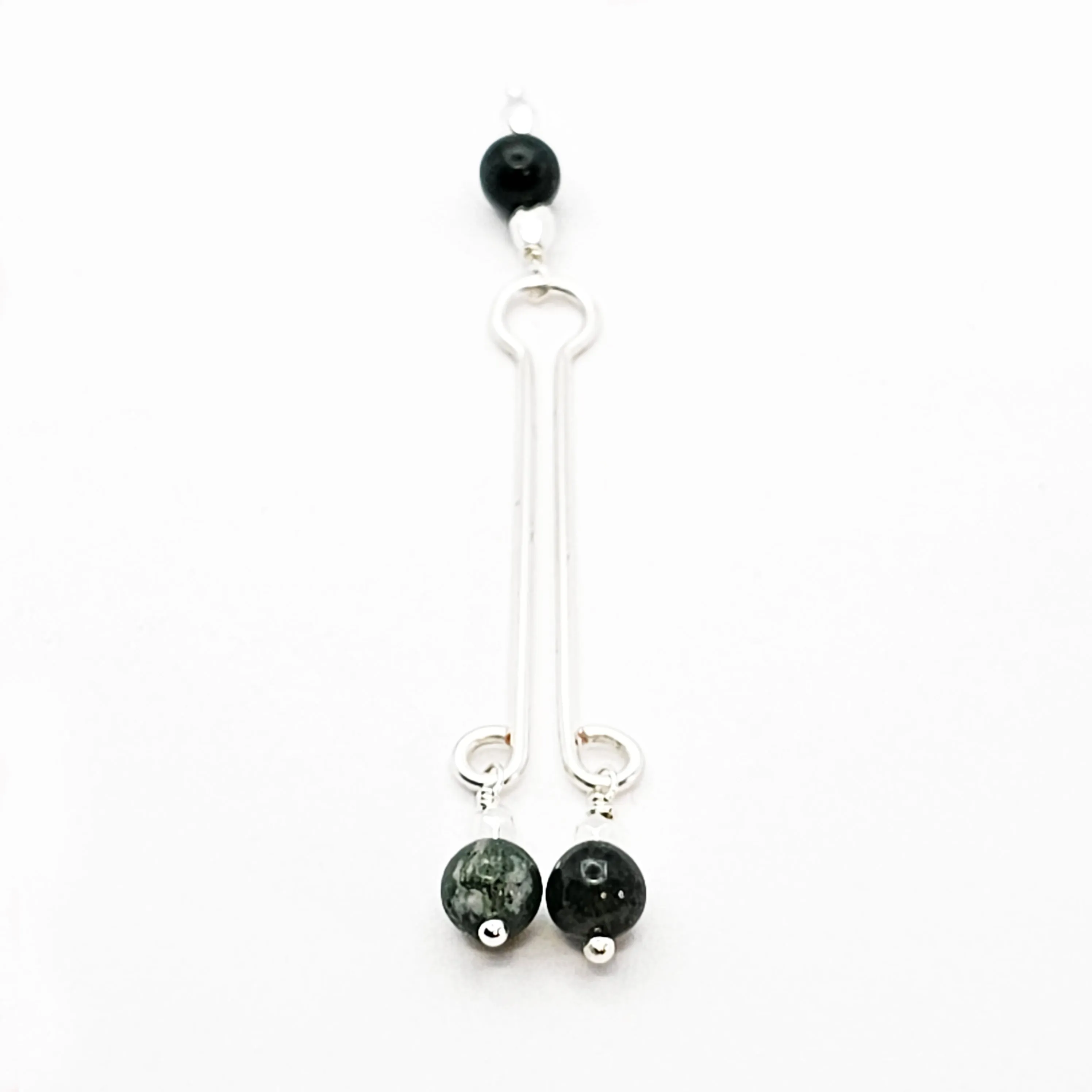 Nipple Ring and Labia Clip with Jasper, Matching Set, Non Piercing. Not Pierced Intimate Body Jewelry for Women.