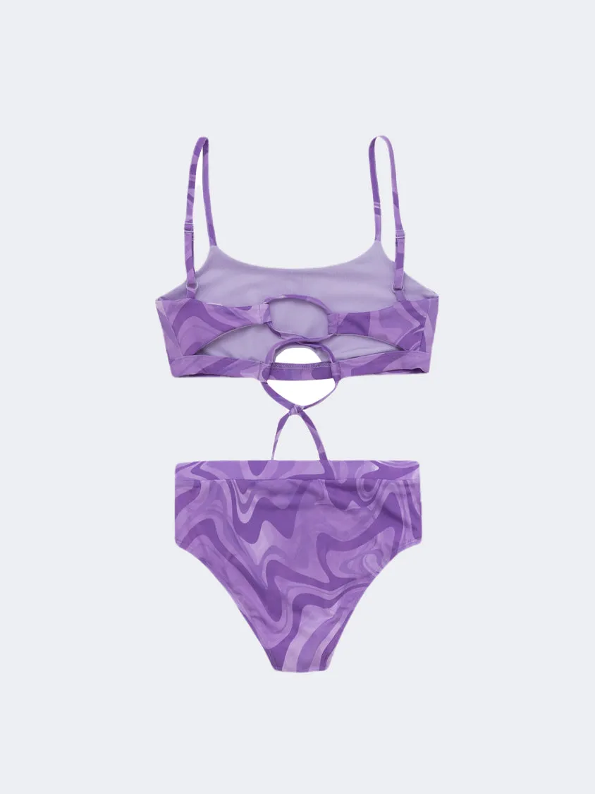 Offcorss Tie Kids-Girls Beach Bikini Set Purple