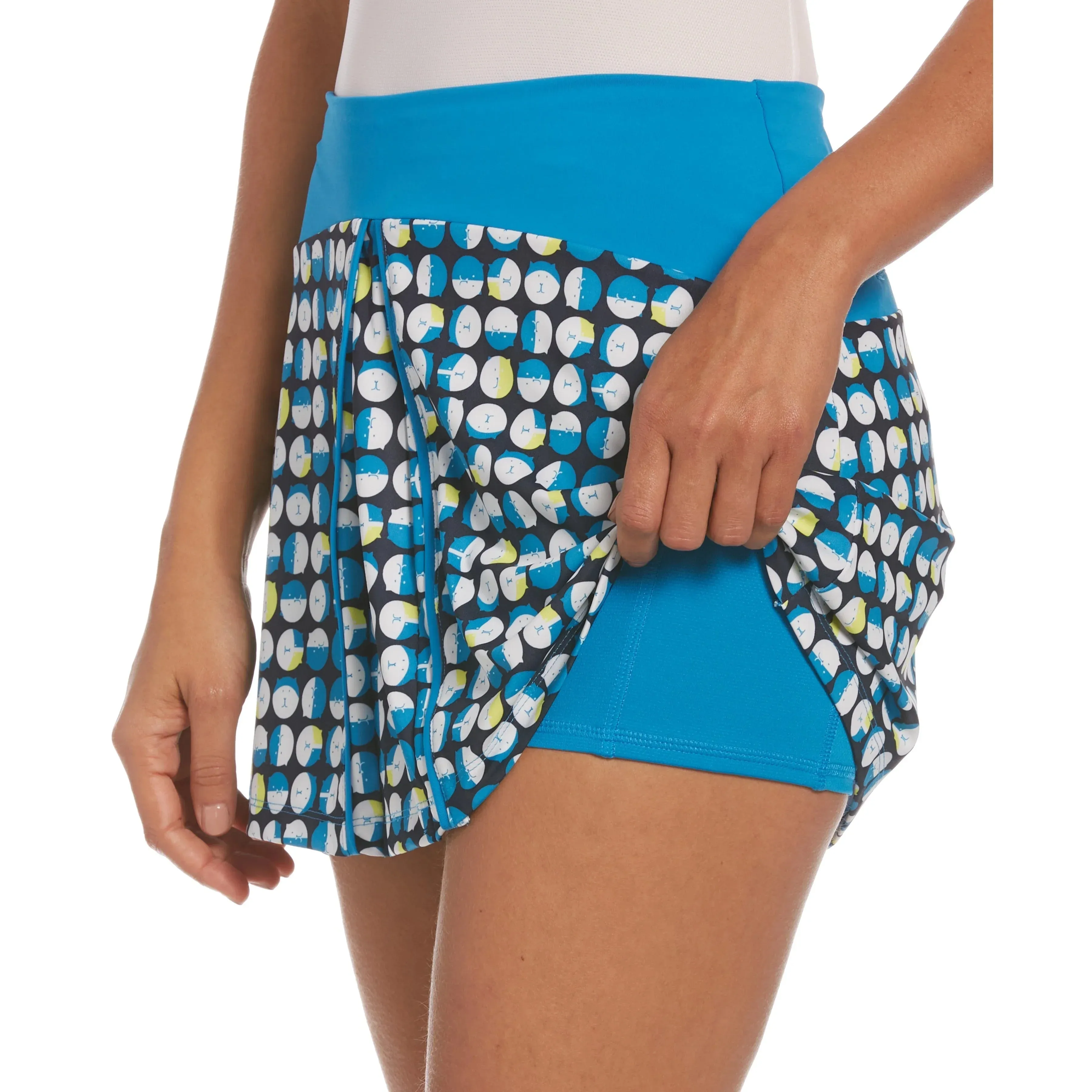 Original Penguin Womens Geo Kitty Printed Color Block Golf Skort 15" - BLACK IRIS