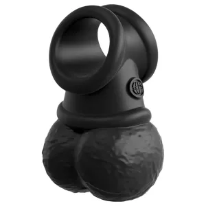 Pipedream Silicone Black Cock Ring with Weighted Swinging Balls