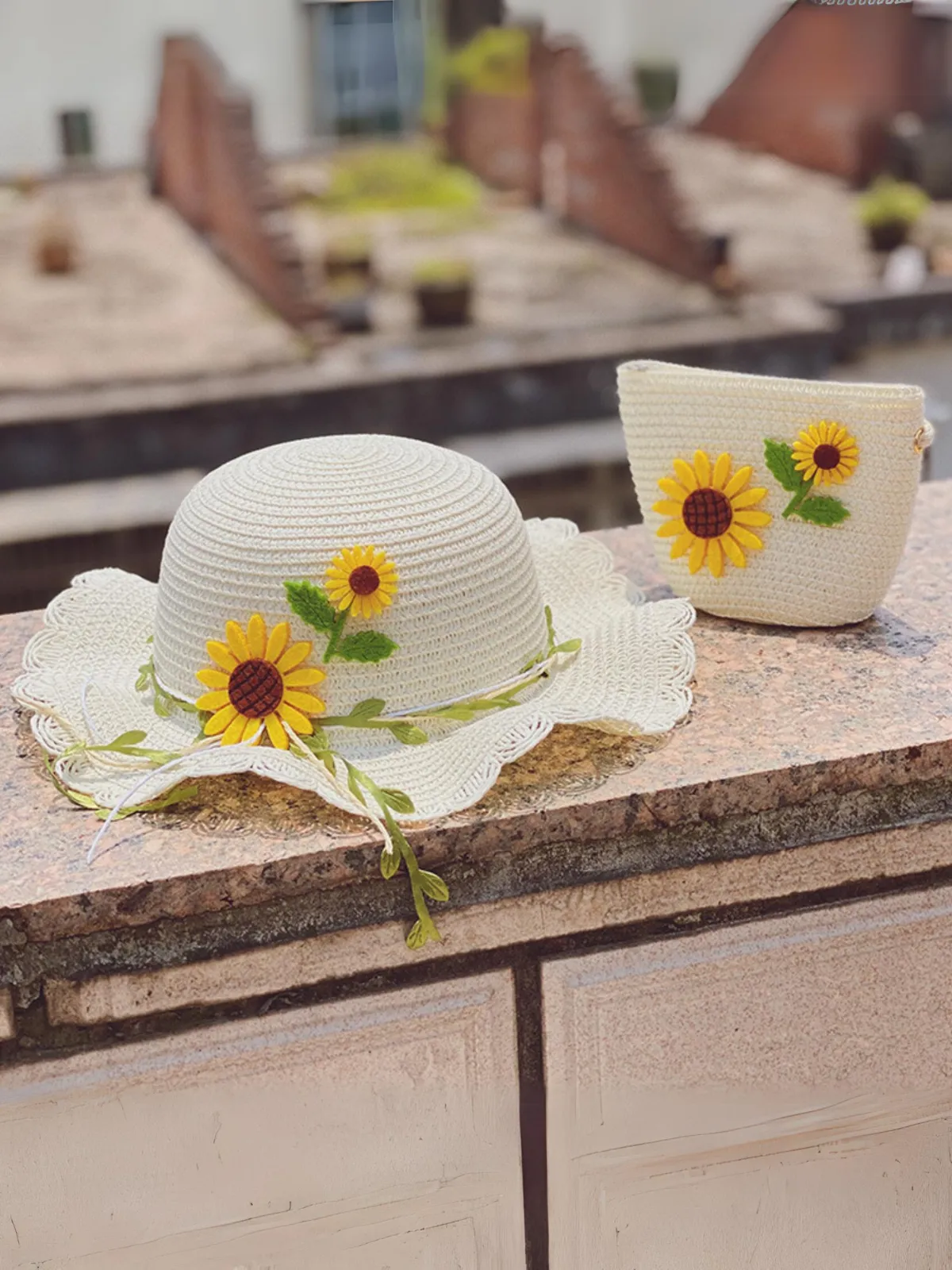 Playful Blooms Sunflower Straw Hat Set