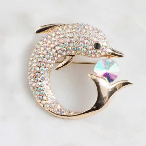 Playful Dolphin Brooch