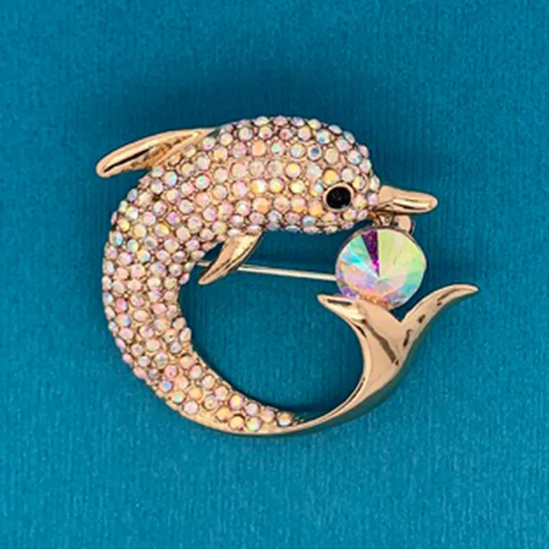 Playful Dolphin Brooch