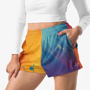 Recycled Breathy Shorts "Cosmic Splash" Orange/Purple/Pink