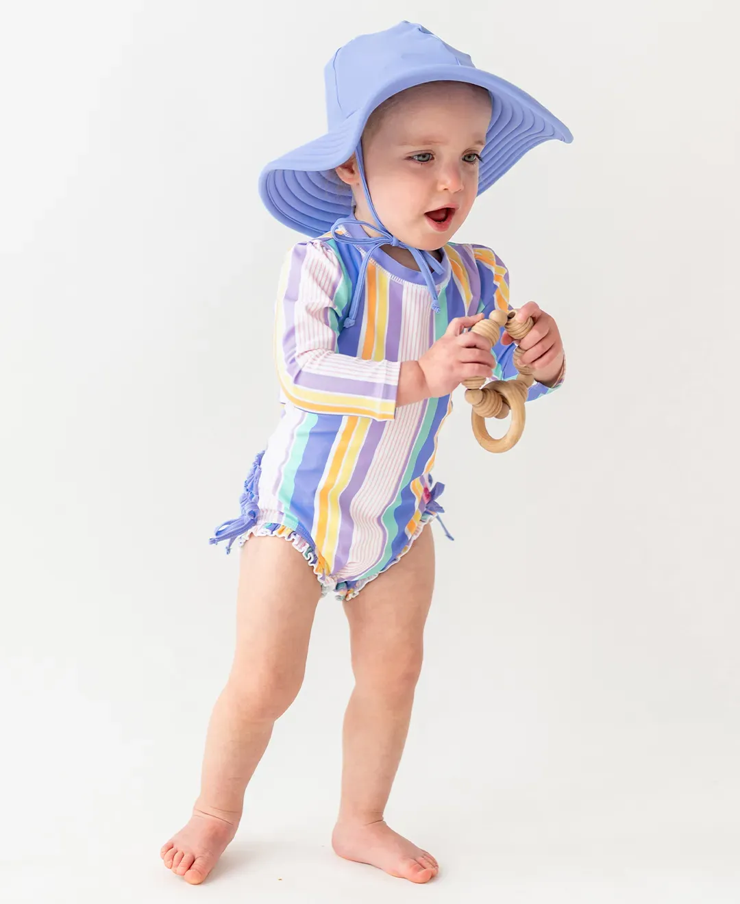 RuffleButts Periwinkle Blue Swim Hat