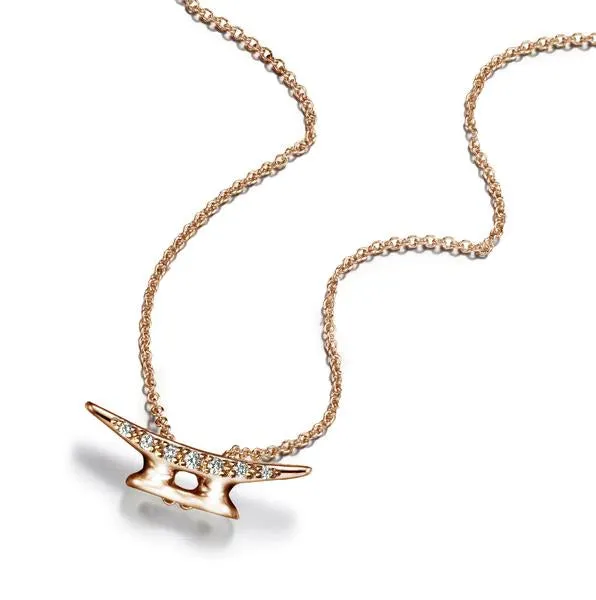 Signature Cleat Necklace with Diamonds