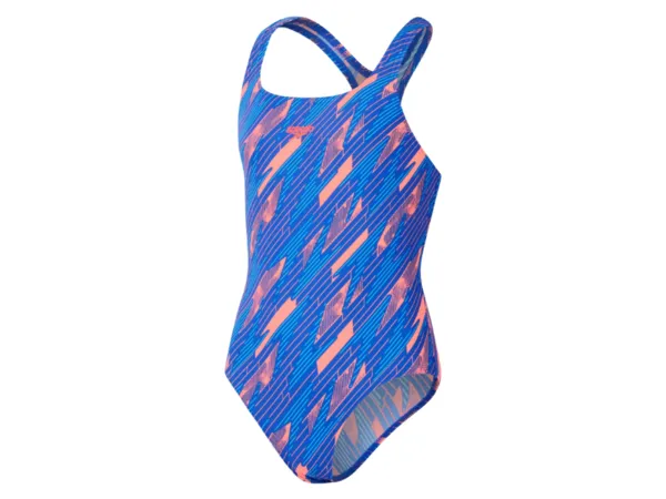 Speedo Hyperboom Allover Medalist Girls Swimsuit (Blue/Red)