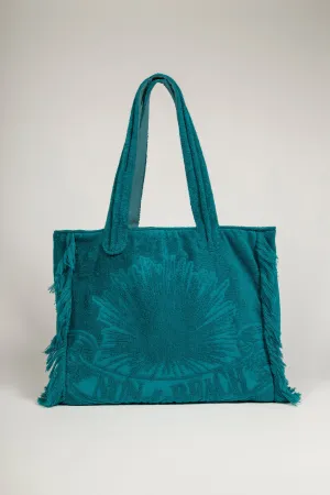 Teal | Terry Tote Beach Bag