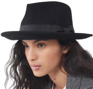 Timeless Black Stiff Brim Fedora Hat