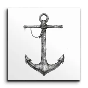 Timeless Nautical Anchor: Monochrome Maritime Art