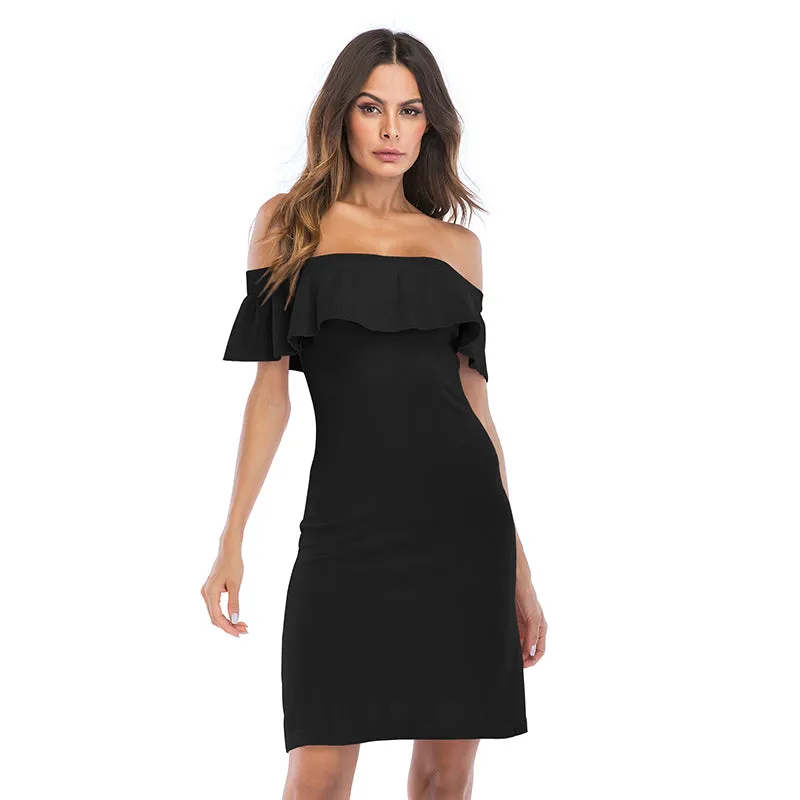 VenusFox Womens Vintage Sexy Summer Off Shoulder Dress