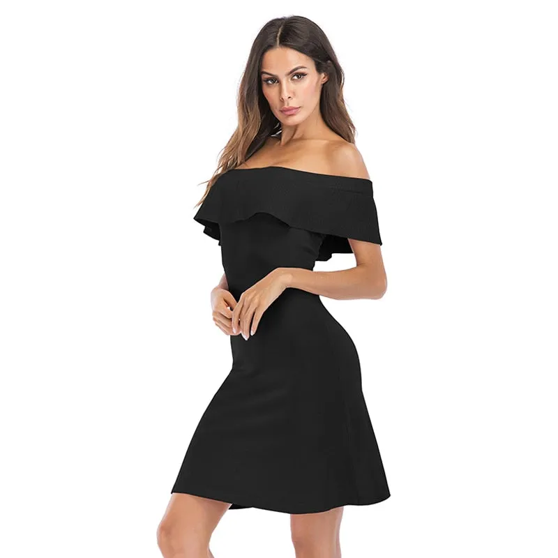 VenusFox Womens Vintage Sexy Summer Off Shoulder Dress