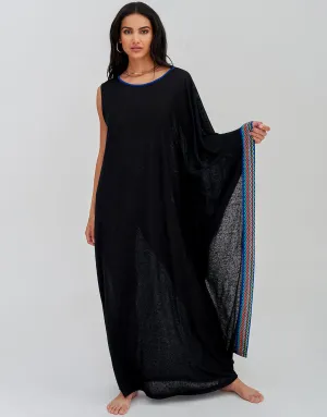 Waterfall Sleeve Dress - Black