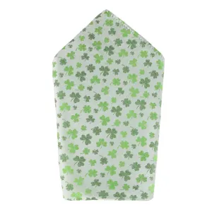 White Shamrock Novelty Silk 12x12 Pocket Square